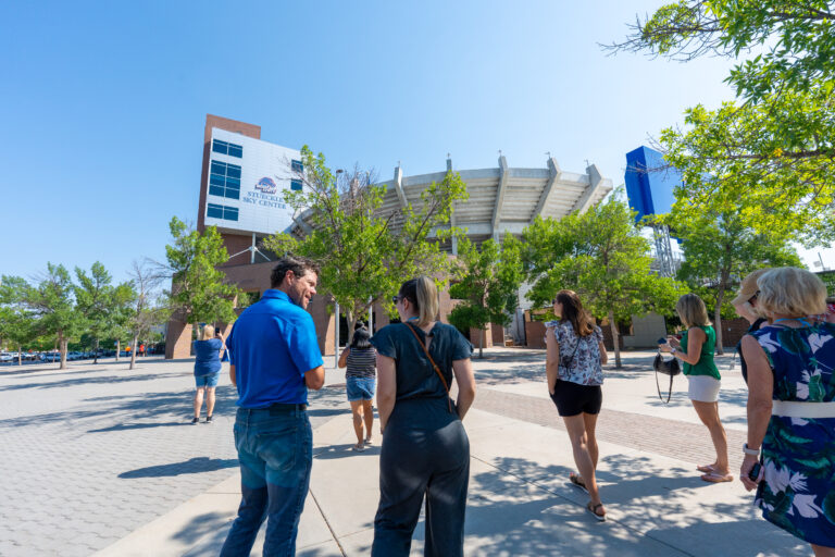 meeting planners visiting in Boise, Idaho outside of the Boise State Stadium